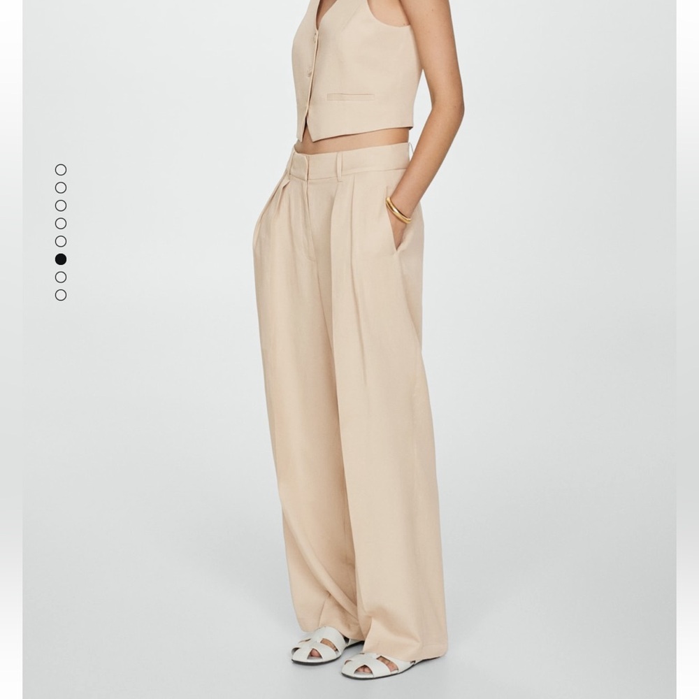NWT - Mango  Lyocell Wide-Leg Pants - Picture 2 of 8